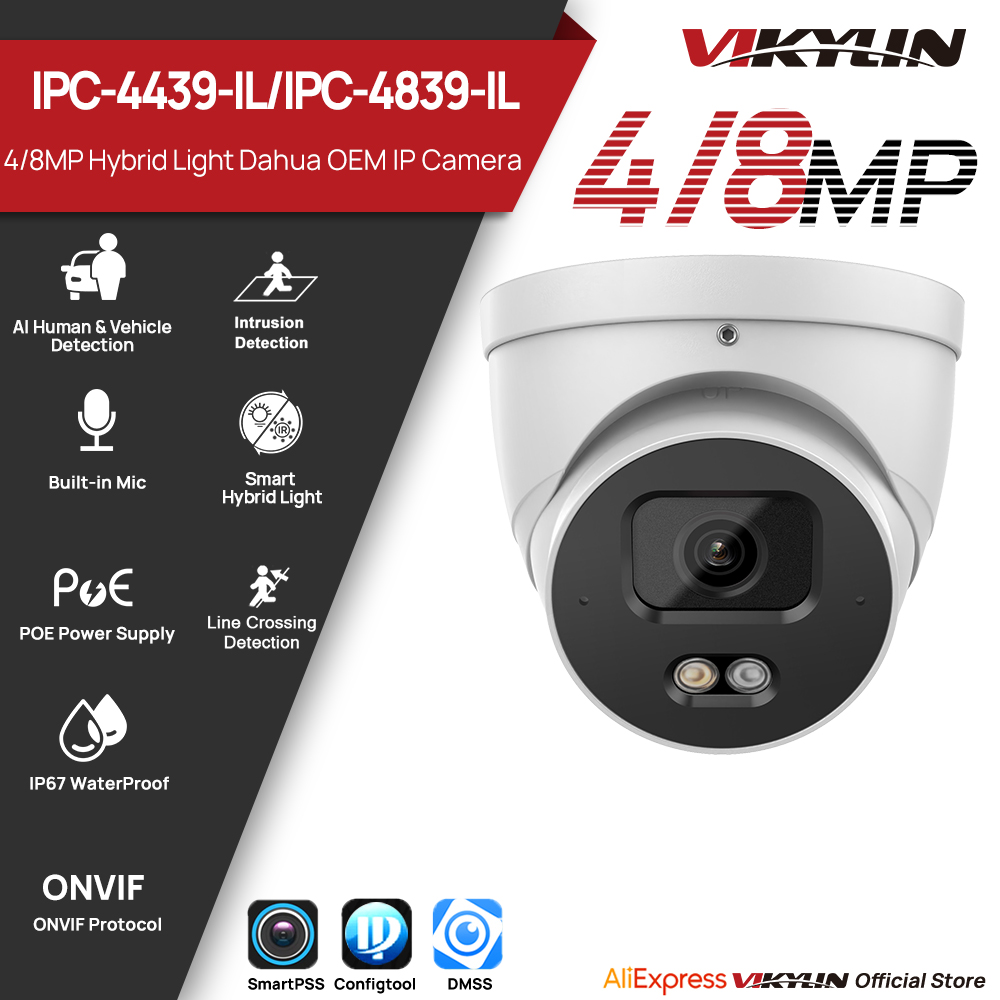 Smart Home X10 - VIKYLIN 4/8MP IP Security Camera Smart