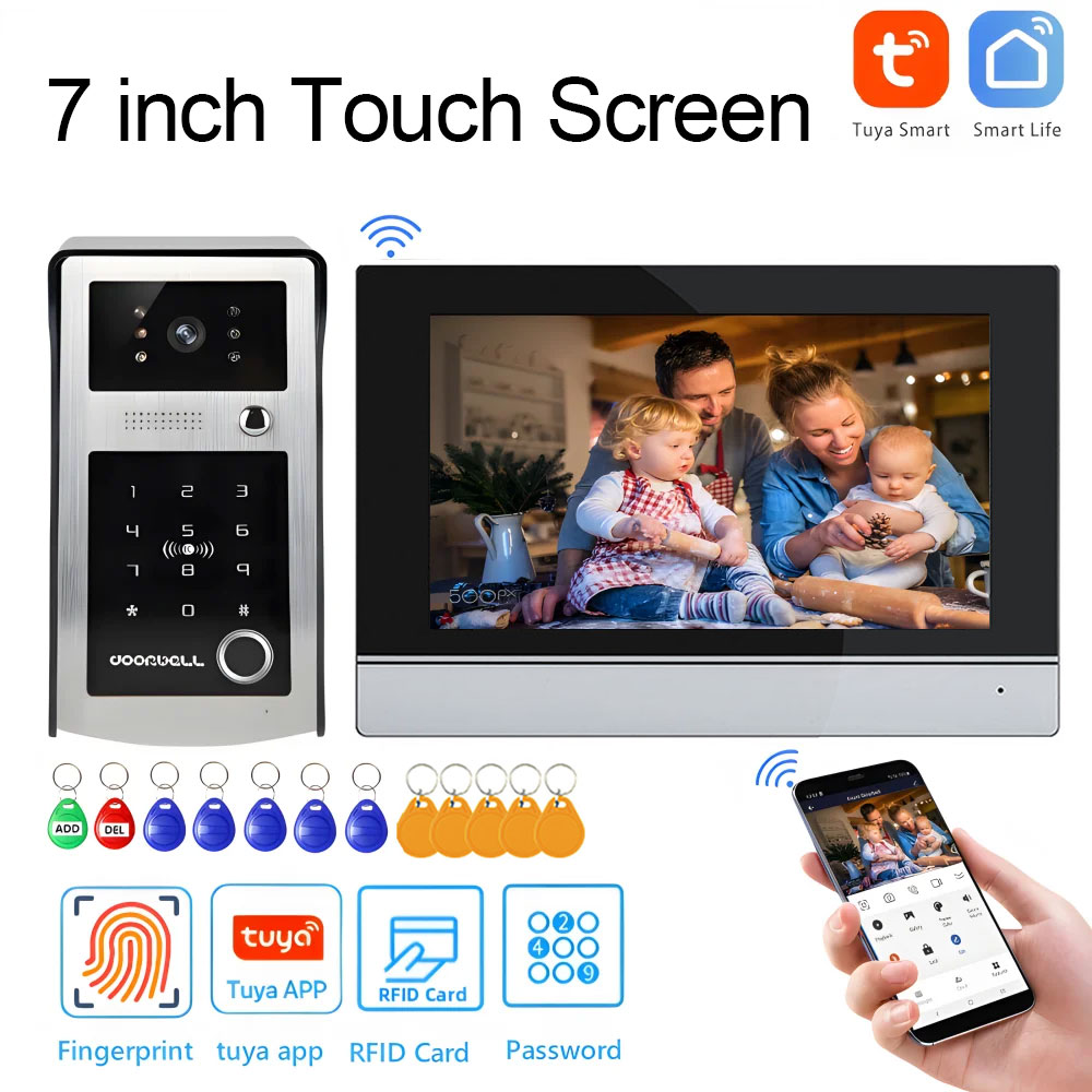 Smart Home Video Doorbell Enhanced Security With Smart Doorbell - Wifi Tuya 7 Inch Touch Screen