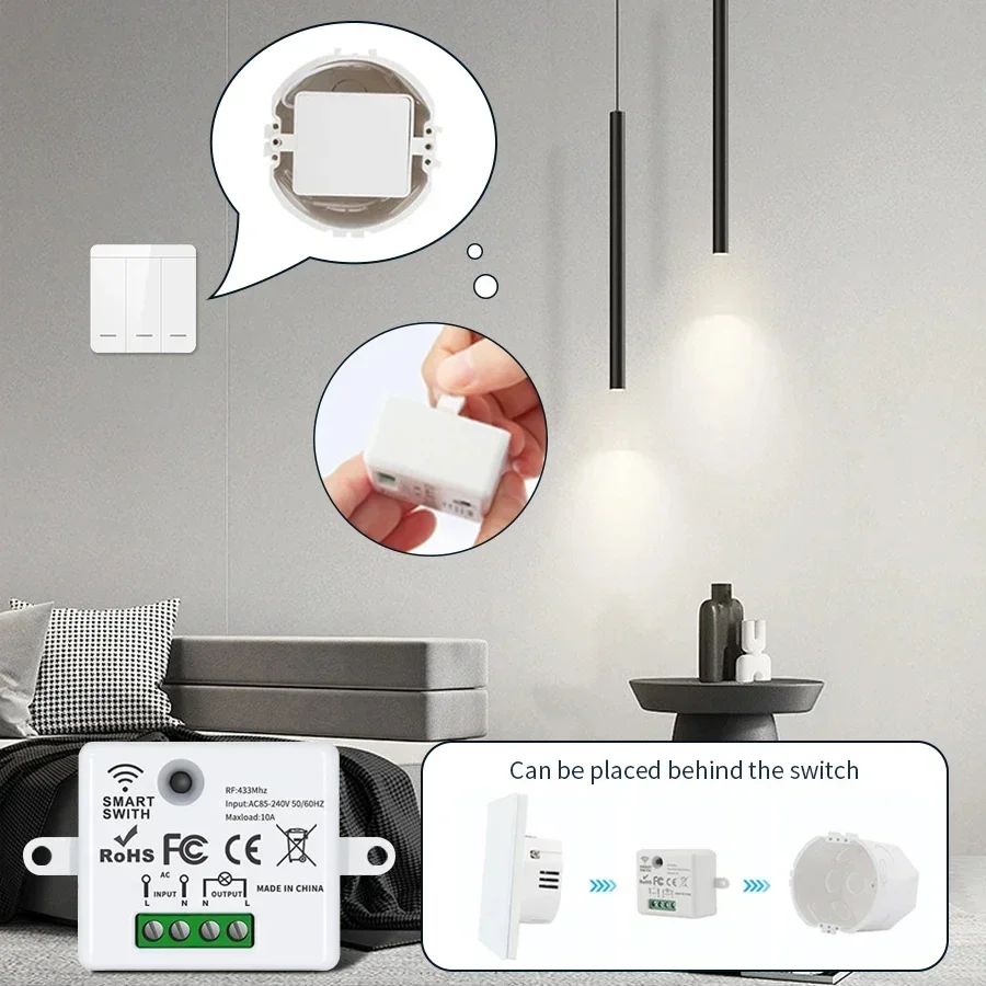 RF 433MHz Wireless Remote Cont - Smart Home Miniature recension och pris