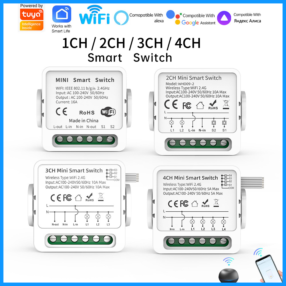 Tuya WiFi Smart Switch 1/2/3/4 - Smart Home Miniature recension och pris