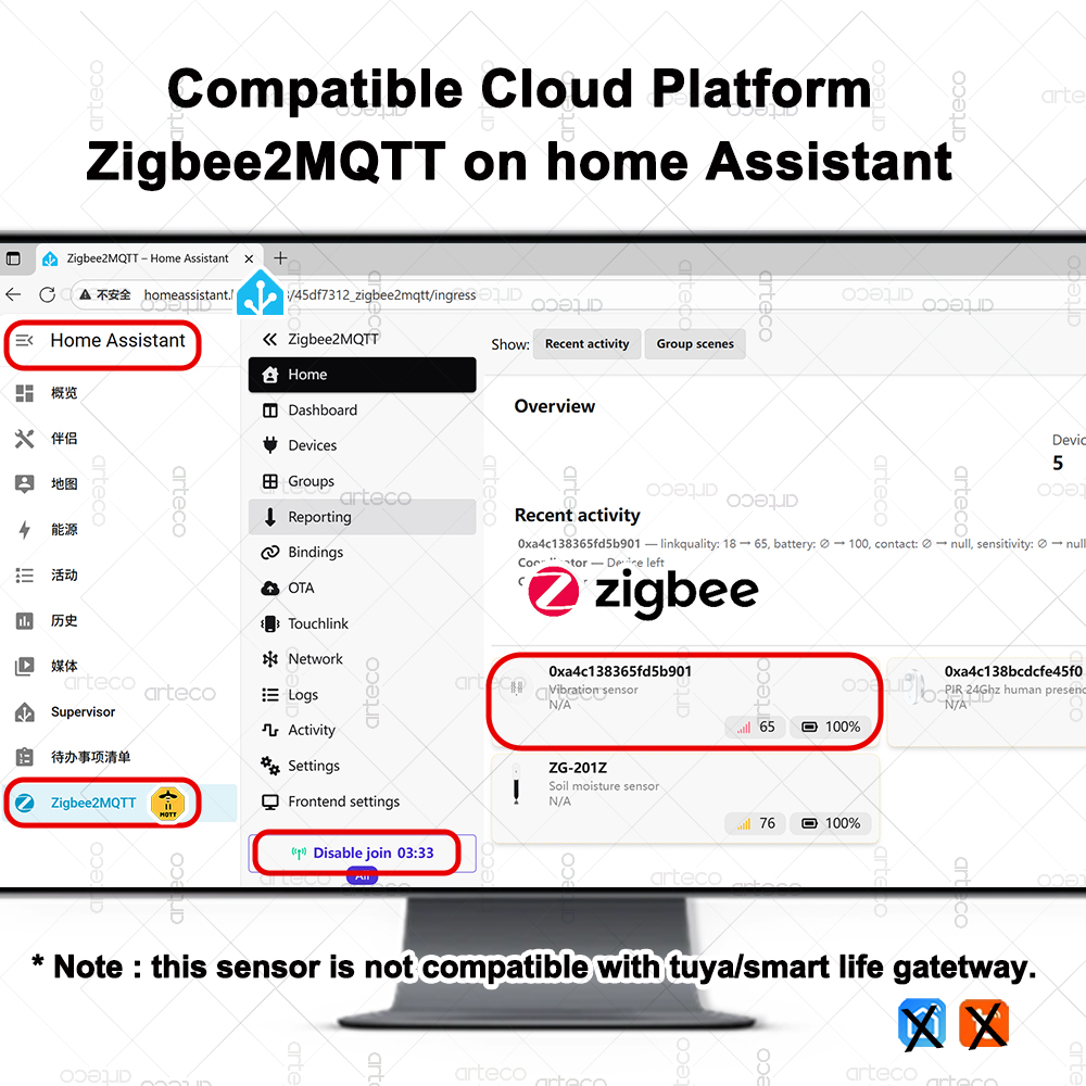 Smart ZigBee 3.0 Vibration Sen - Smart Home Features recension och pris