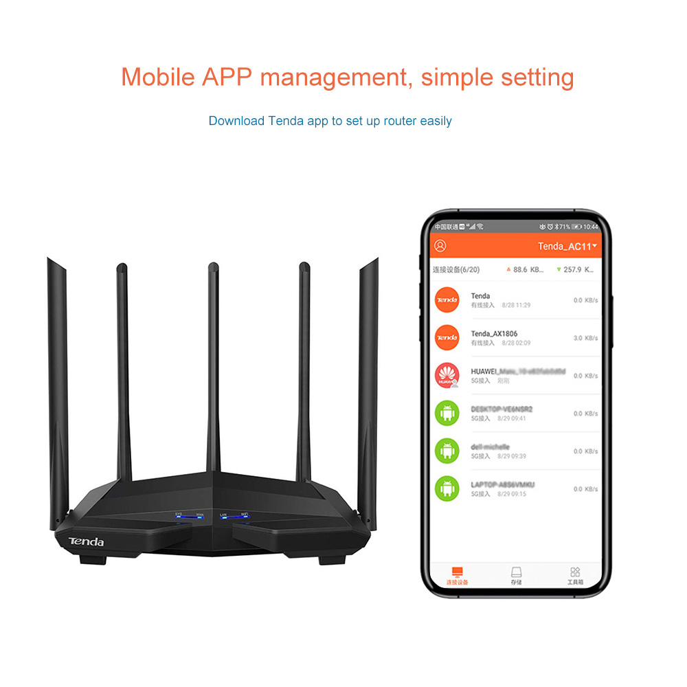 Tenda AC11 Gigabit WiFi Router - Smart Home X10 recension och pris