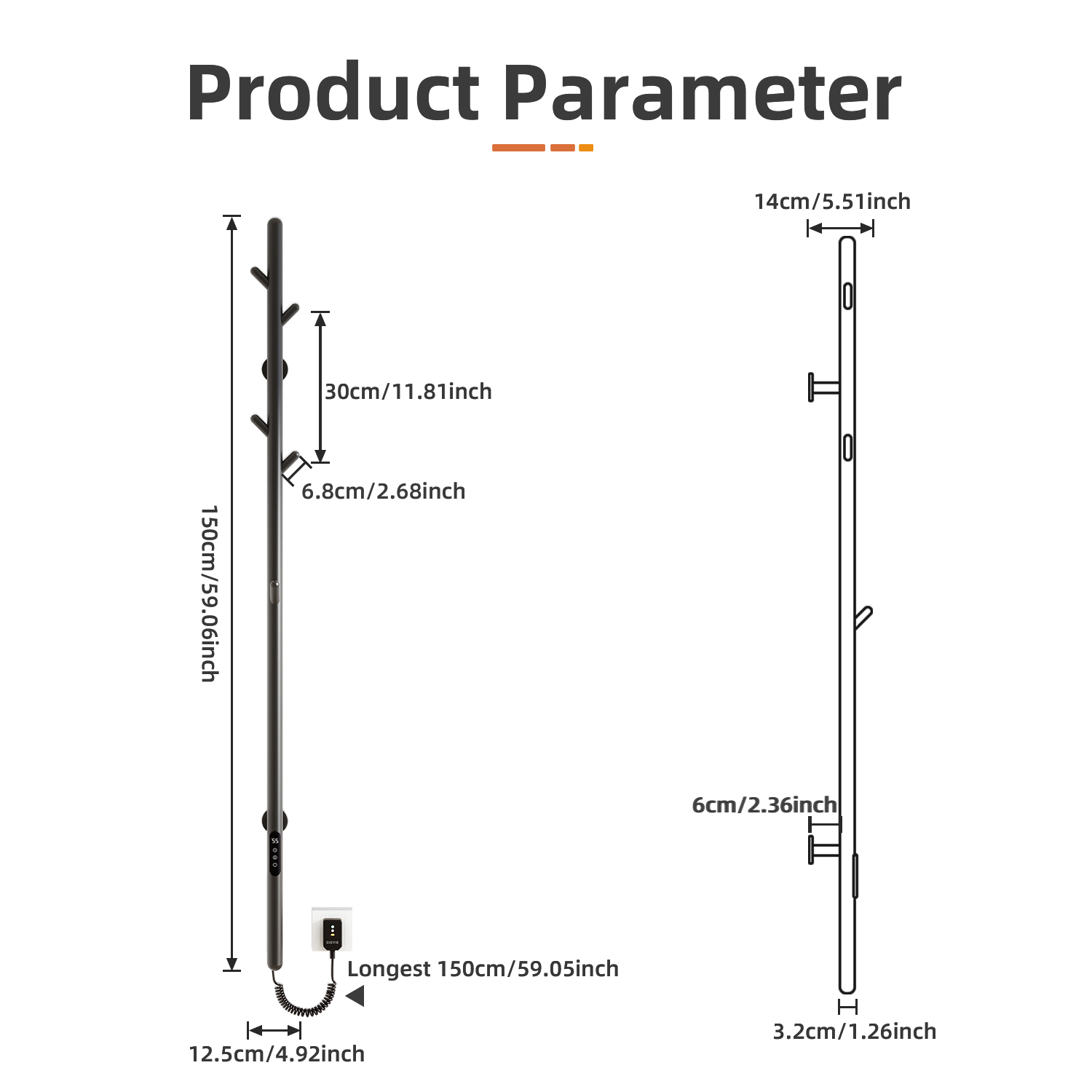 Smart Electric Towel Rack Eco- - Smart Home recension och pris