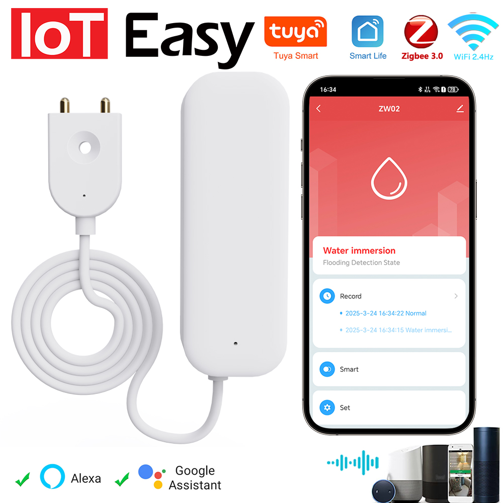 Tuya WiFi ZigBee Water Sensor  - Smart Home Features recension och pris